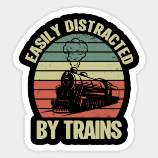 Easily Distracted By Trains Sticker